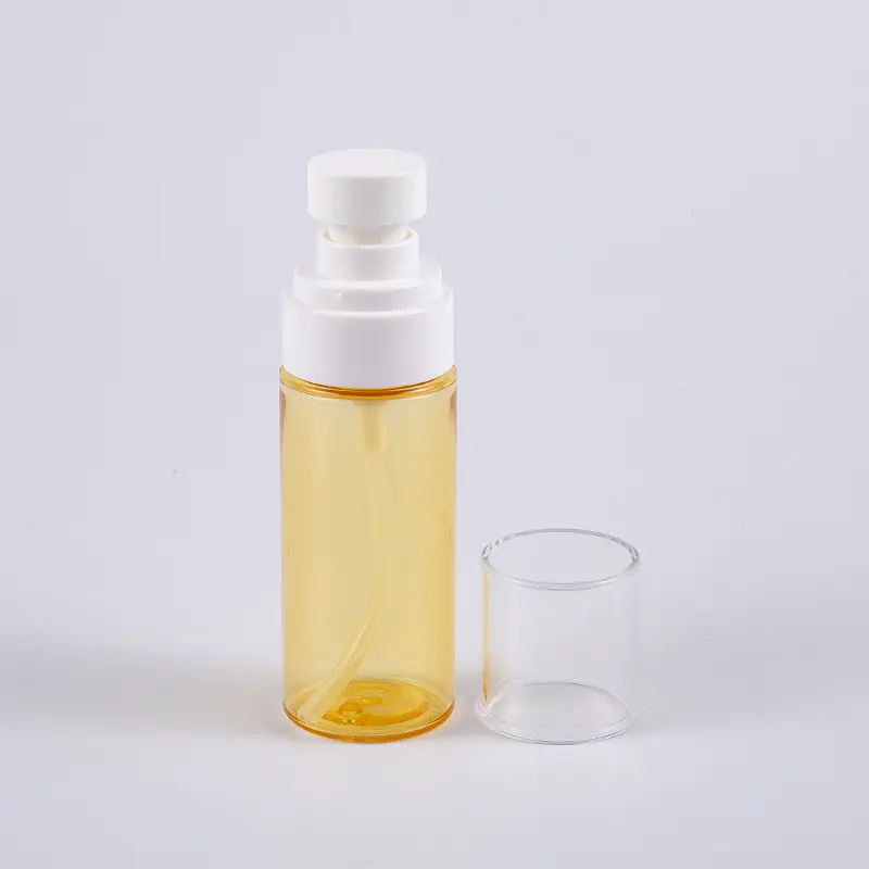 Półprzezroczysty kolor, okrągły kształt 50 ml butelka PETG o grubych ściankach z plastikową pompką z rozpylaczem Półprzezroczysty kolor, okrągły kształt 50 ml butelka PETG o grubych ściankach z plastikową pompką z rozpylaczem