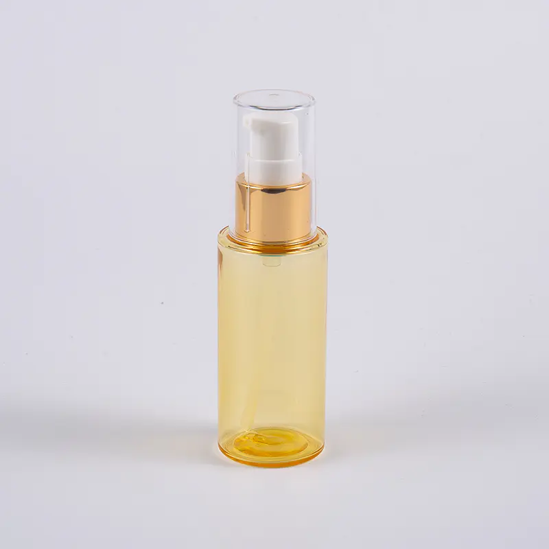 Półprzezroczysty, okrągły kształt, 50 ml butelka z balsamem PETG o grubych ściankach i pompką 