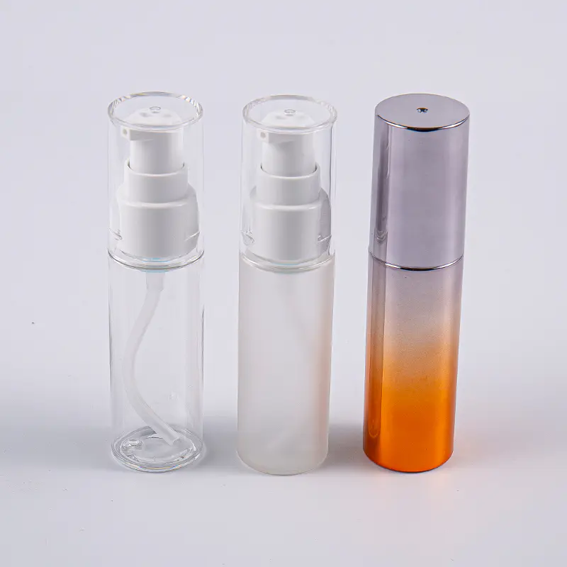 Różne kolory Okrągły kształt 30 ml butelka PETG z balsamem z pompką do użytku w podróży