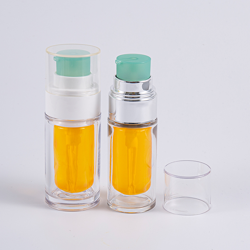 Przezroczysta butelka PETG z wielowarstwowym kompozytowym workiem wewnętrznym 30 ml 50 ml butelka próżniowa z pompką Przezroczysta butelka PETG z wielowarstwowym kompozytowym workiem wewnętrznym 30 ml 50 ml butelka próżniowa z pompką