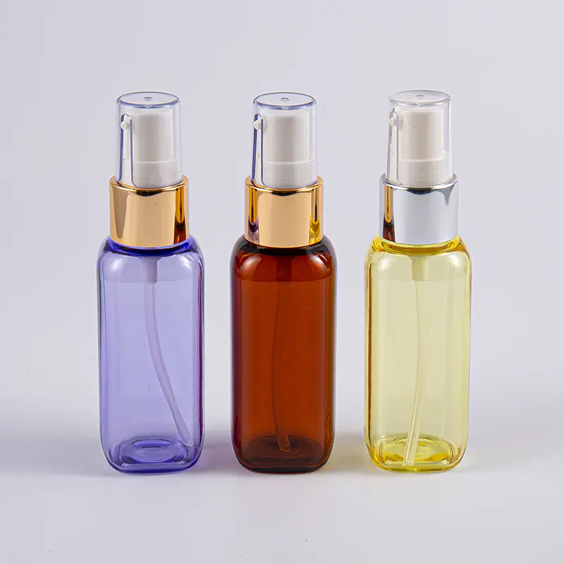 Używaj w podróży 50 ml kwadratowej butelki Petg z pompką