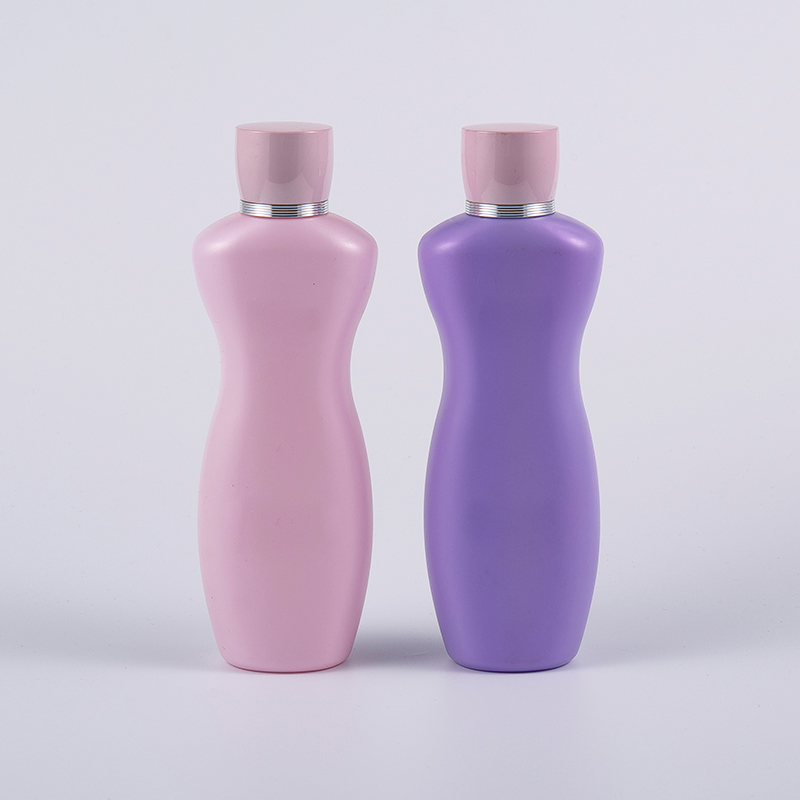 Różowo-fioletowy kolor Ergonomiczny kształt 200 ml PE Balsam do ciała Butelka do mycia kąpieli