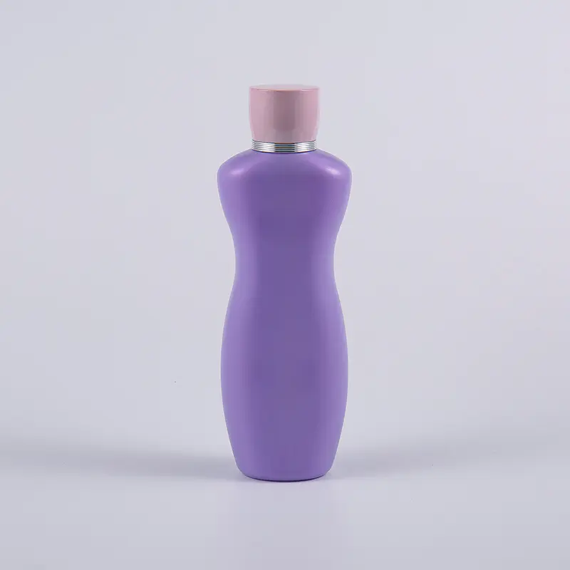 Różowo-fioletowy kolor Ergonomiczny kształt 200 ml PE Balsam do ciała Butelka do mycia kąpieli Różowo-fioletowy kolor Ergonomiczny kształt 200 ml PE Balsam do ciała Butelka do mycia kąpieli